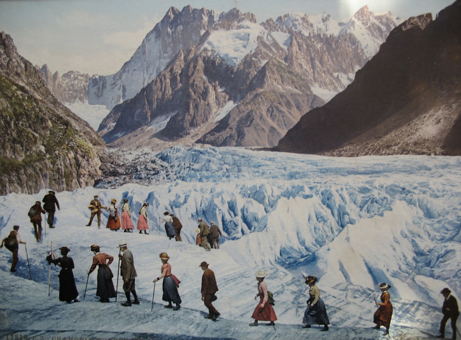 Touristes sur la Mer de Glace © Musée Alpin Chamonix